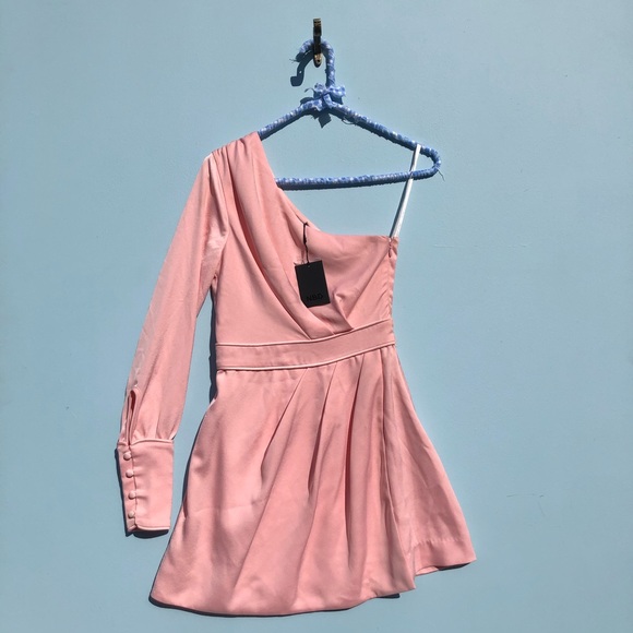 Nwt Nbd Elijah Mini One Shoulder Dress 